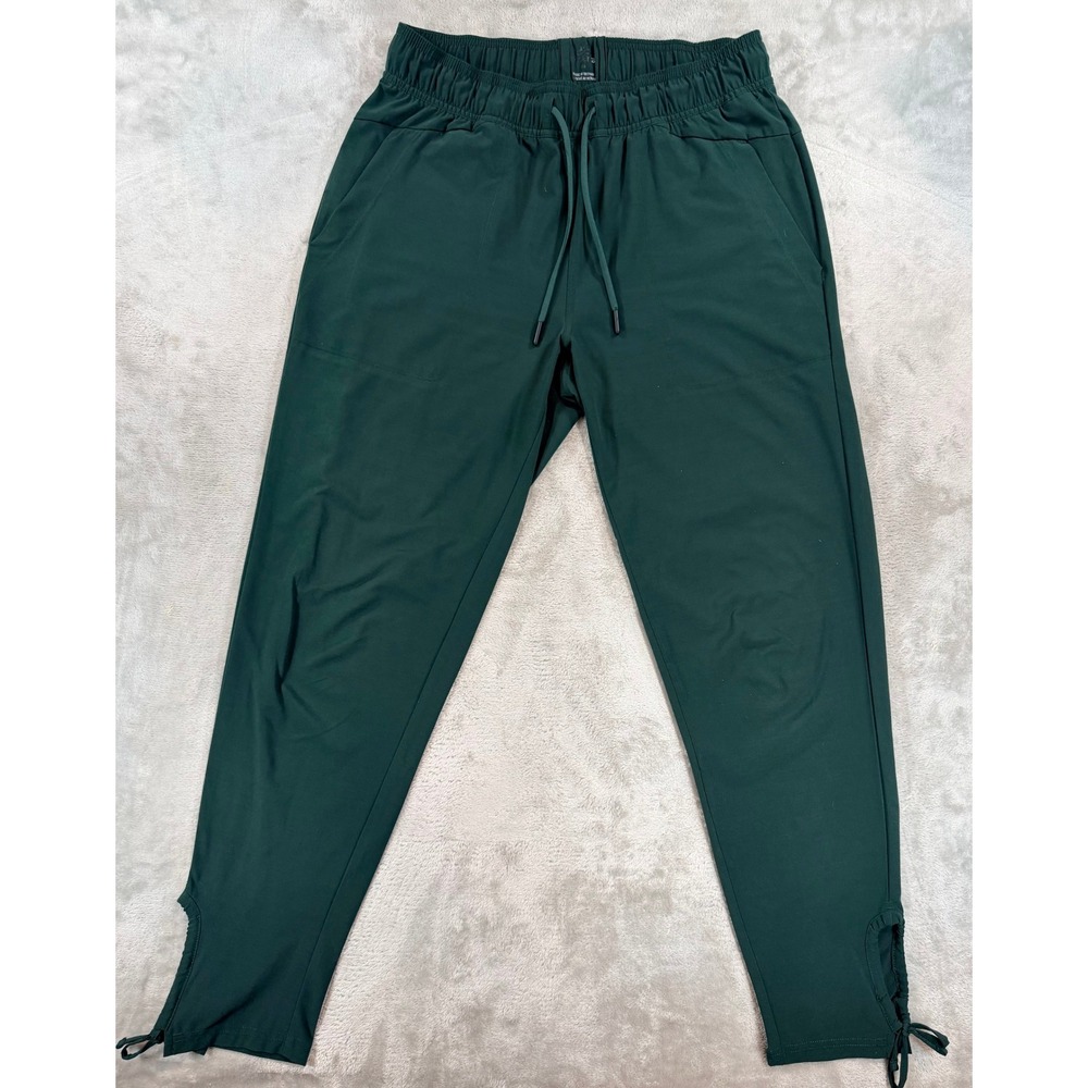 PrAna Women Joggers Green Drawstring Elastic Waist Ankle Tie Medium
